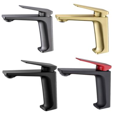 China Metered Faucets Single Hole Single Handle Faucet For Bathroom Sink Toilet Basin Faucet With Supply Lines for sale