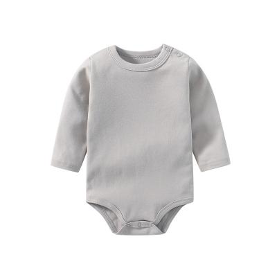 China Custom 100% Organic Cotton Long Sleeve Romper Jumpsuit 100% Organic Cotton Baby Rompers Sale for sale