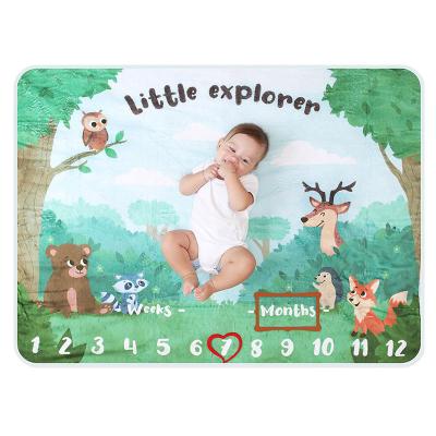 China Monthly Anti-Pull Baby Milestone Blanket for Boy and Girl, Gift for Baby Shower, Baby Photo Blanket for Pictures Soft Flannel Blanket for sale