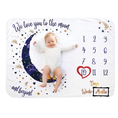 China Anti-Pull Baby Milestone Blanket Monthly Super Soft Newborn Blanket Boy And Girl Month For Baby Milestone Perfect Personalized Images for sale