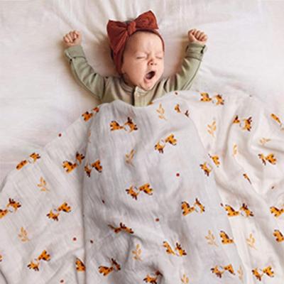 China Anti-Pull Baby Organic Cotton For Boy And Girl Soft Breathable Receiving Blanket Premium Muslin Wrap Blankets for sale