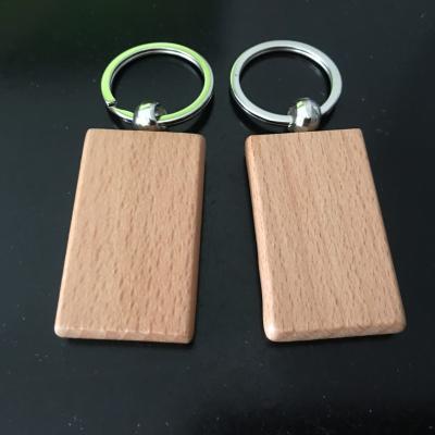 China Wooden Promotional Blank Wooden Key Chain Rectangle Round Wood Square Print Custom Logo Wooden Key Chain Heart Shape Keychain for sale