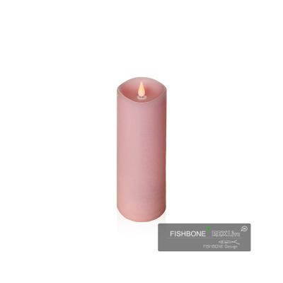 China Japhne 3*9 Inch Flameless Good Quality Wave LED Antique Pink Candle for sale