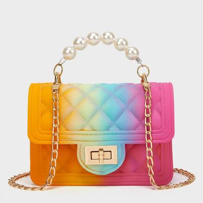 China 2021 New Fashion Mini Hand Bag Women PVC Color Famous Brand Luxury Designer Jelly Bags Ladies Shoulder Messenger Small Handbag for sale