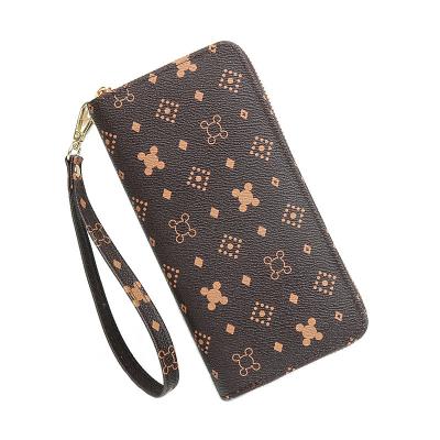 China No New Style Women's Wallets Designer Leather Famous Brand Long Card Position Zipper Multi Coin Purse Clutch Bag for sale