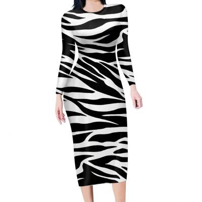 China Anti-Static Hawaii Custom Polynesian Samoan Tribal Style Plus Size Evening Dress Elegant Zebra Bars Print For Women Sexy Formal Dresses for sale