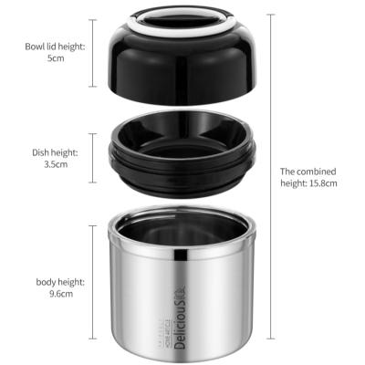 China Viable High Quality Adult Food Bowl From Amazon For Best Price Kitchen Food Container With 3 Steel Layers for sale