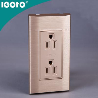 China 2 Gang American Standard Duplex American Standard Wall Igoto Receptacle Electrical Outlet for sale