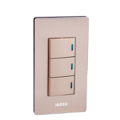 China Household And Similar Goals Igoto America Strip 3 Strip Light 2 Way Electric Wall Switches Electric Light Switch for sale