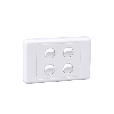 China Residential and General Purpose Newcomers 2022 4 Gang 2 Way PC Wall Switches Plastic Socket for sale