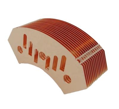 China Custom progressive stamping and bent stack heat sink fins in copper or aluminum. Custom for sale