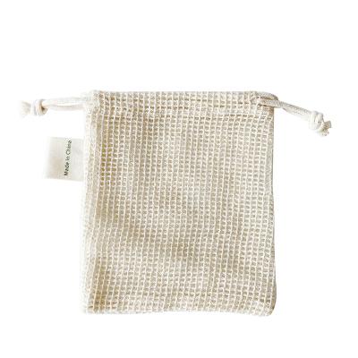 China Recyclable Custom Label Cotton Mesh Cotton Mesh Eco - Friendly Reusable Cosmetics Pads Bags for sale