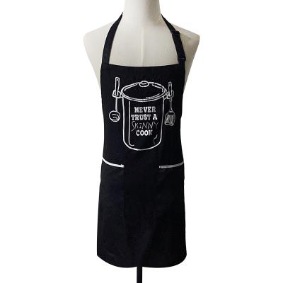 China Custom Cotton Screen Printing Logo Adjustable 100% Cotton Twill Kitchen Apron For Man Cook Chef for sale