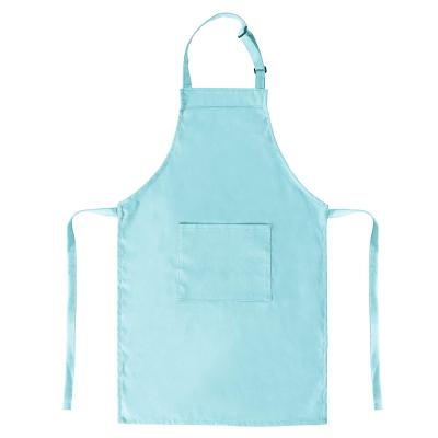 China Polyester Cotton Factory Direct Custom Logo Pure Color Advertising Apron Polyester Cotton Kitchen Apron for sale