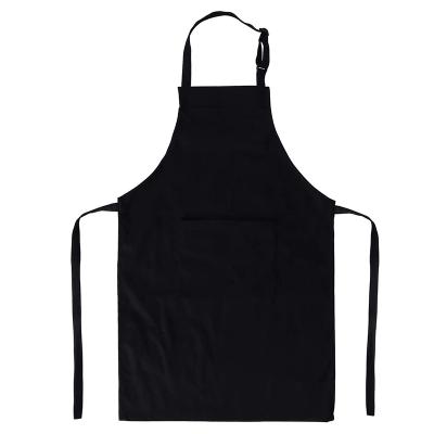 China Black Fancy Polyester Cotton Wholesale Polyester Coffee Apron Customized LOGO Cotton Bib Apron For Home Baking for sale