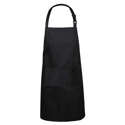 China Polyester Cotton Wholesale Black Polyester Baking Apron Customized LOGO Cotton Waiter Bib Apron for sale