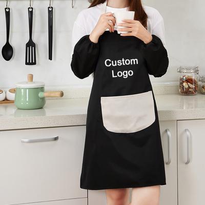 China Custom Logo Quality Pretty Polyester Chef Apron Cotton Kitchen Apron For Women for sale