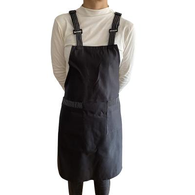 China Polyester Peach Shoulder Design Polyester Peach Skin Women Chores Apron Soft Cooking Apron for Barber Shops for sale