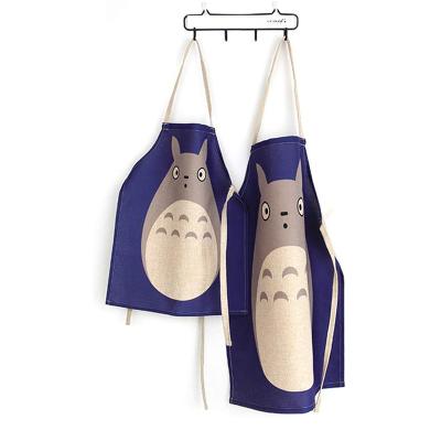 China Canvas Cotton Totoro Printed Cotton Kids Art Apron Kitchen Cooking Housekeeping Canvas Chef Apron For Child for sale