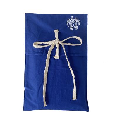 China Recyclable Accept Custom Logo And Design Cotton Shoes Wave Bags With Rope Closure for sale