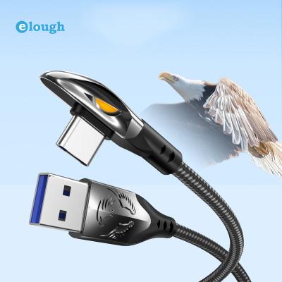 China With LED indicator trending products 2021 new arrival 90 degree eagle head fast mini usb tipo c type c cable 66w 6A charging carga for sale