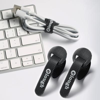 China Custom Cable Tie Organizer Best Price Logo Tether Strap Hook And Loop Cable Tie For Rope Management Organizer Cable Ties for sale