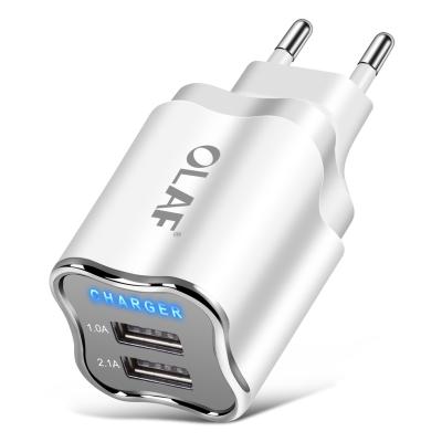 China Travel High Speed ​​Dual Port Adapter Wall Charger OLAF 5V Mini Charger For Huaiwei Iphone for sale