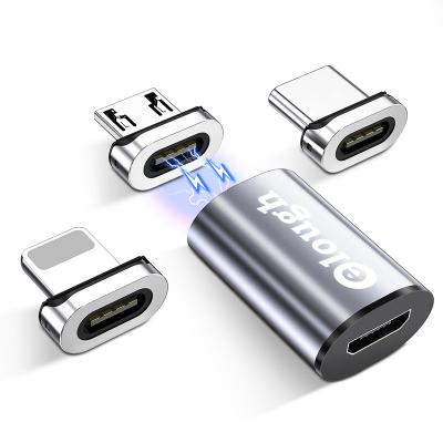 China Trending Mini Micro Magnetic Adapter New 3 in 1 Mini Type-C Micro Magnetic OTG Adapters USB-PD Cable Data Connector for Iphone Samsung for sale