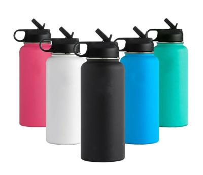 China LOGO Print Vacuum Insulated Flask Straw Lid 40oz Business 40 Cell Water Bottle Custom Large Wide Mouth Dual Ounce Hydraulic Flask for sale