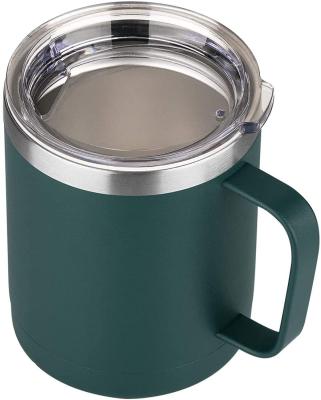 China Disposable 12oz Stainless Steel Insulated Coffee Mug With Handle Metal Double-Layer Vacuum Travel Mug for sale