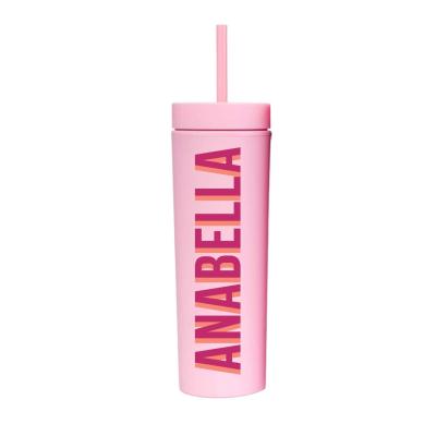 China Disposable 16oz Matte Skinny Tumbler Pastel Skinny Tumbler for Vinyl Crafters Masks Double Wall Tumbler for sale