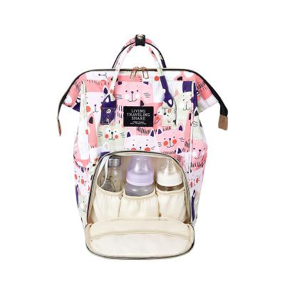 China Multi-function warm daily waterproof salt water resistant large capacity printing diaper diaper backpack bag mum bag for sale