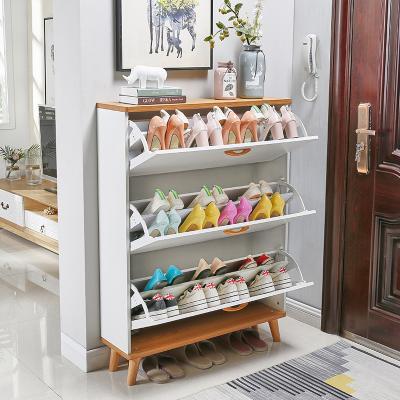 China (Size)Living Room Furniture Shoe Rack Shoe Cabinet Adjustable Large Capacity Leg Solid Wood Modern Solid Wood Storage Cabinet for sale