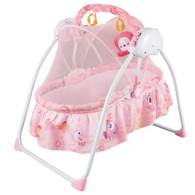 China Modern Easy Carry Mosquito Net Iron Baby Sleep Cradle Portable Electronic Newborn Automatic Swing for sale