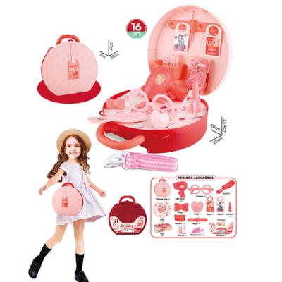 China Kids Pretend Makeup Toys Set Princess 2021 Girls Dressing Up Beauty 2 Toys In 1 Kids Pretend Makeup Toys For Play Suitcase Set for sale