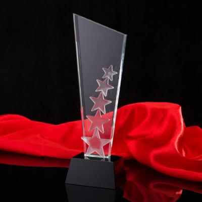 China Europe New Design Custom Crystal Star Award Trophy For Business Gift for sale