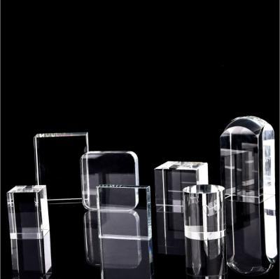 China Europe K9 3D Laser Etching White Crystal Glass Cube Stone Block for sale