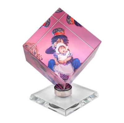 China Europe Sublimation Wholesale Blank Crystal Photo Frame Personalized Custom Made Cube Shaped Crystal Photo Frame For Wedding Gifts for sale