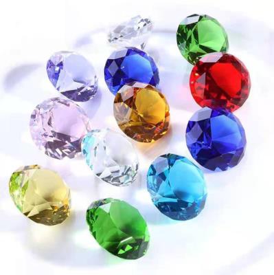 China Wholesale Cheap Glass Diamond Paperweight Custom K9 Crystal Diamonds from Europe with Different Colors for Home Decoration for sale