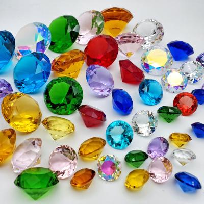 China Europe Crystal Crafts Home Decor diamond crystal ornaments wedding party gifts bulk 8 colors Crystal Diamond Glass Paperweight for sale