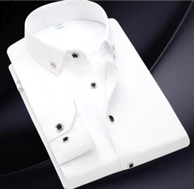 China 8 Colors Breathable Solid Slim Fit Shirts For Mens Dress Shirt STF002 High End Formal Office Cotton Mens Full Sleeve for sale