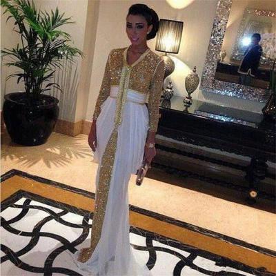 China Kaftan Abaya Sequins Evening Dress Anti-Static Soft Chiffon Sheaths Long Unique Style Prom Dress Party Gowns for sale