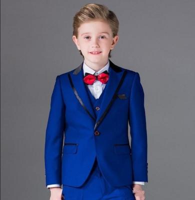 China ENGLAND STYLE Royal Formal OccasionTuxedos One Button Kids Blue Boys Wedding Tuxedos Kid Suits for sale