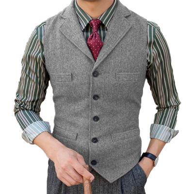 China New Arrival Men's Vest Suit Breathable Lapel Suits Pour Man Single Breasted Business Casual Formal Vest For Wedding Tuxedos for sale