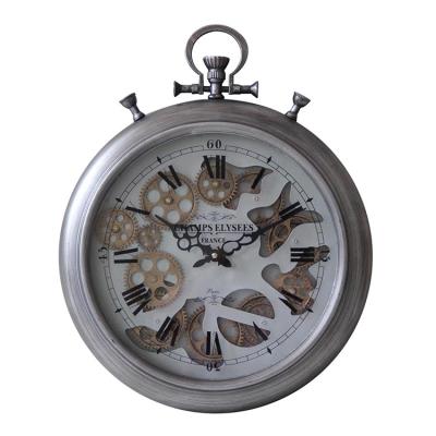 China Wholesale hot sale retro antique style vintage gear clock metal wall clock for home decoration for sale