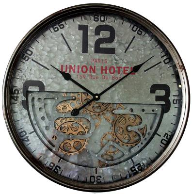 China Large Factory Good Price Metal Gear Wall Clocks Hotel Clock Antique Movable Home Decoration China Style Unique Design for sale