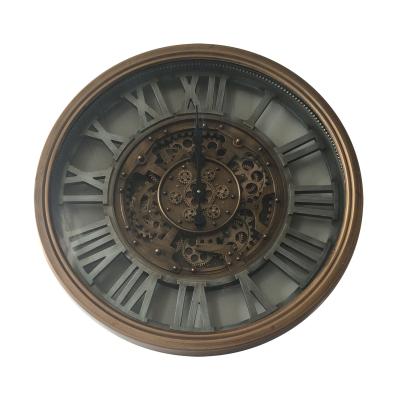 China Factory direct sale metal gear style decor home decor TOOTH antique retro wall clock direct moving clocks for sale