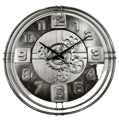 China CREATIVE wall clock hot sale single speed iron art moving home deco clocks for sale