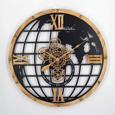 China Pastoral hot sale factory direct gear design clock dig earth creatives wall TOOTH clocks luxury for sale