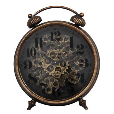 China 2020 Retro antique style speed decorative clock popular coffee style personalized table clock for living room for sale